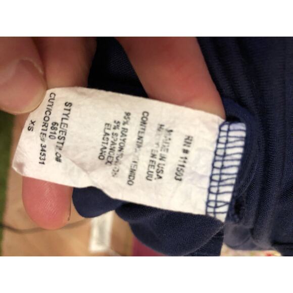 June & Hudson sleeveless Navy blue blouse women's XS Open Back distressed - Picture 5 of 6